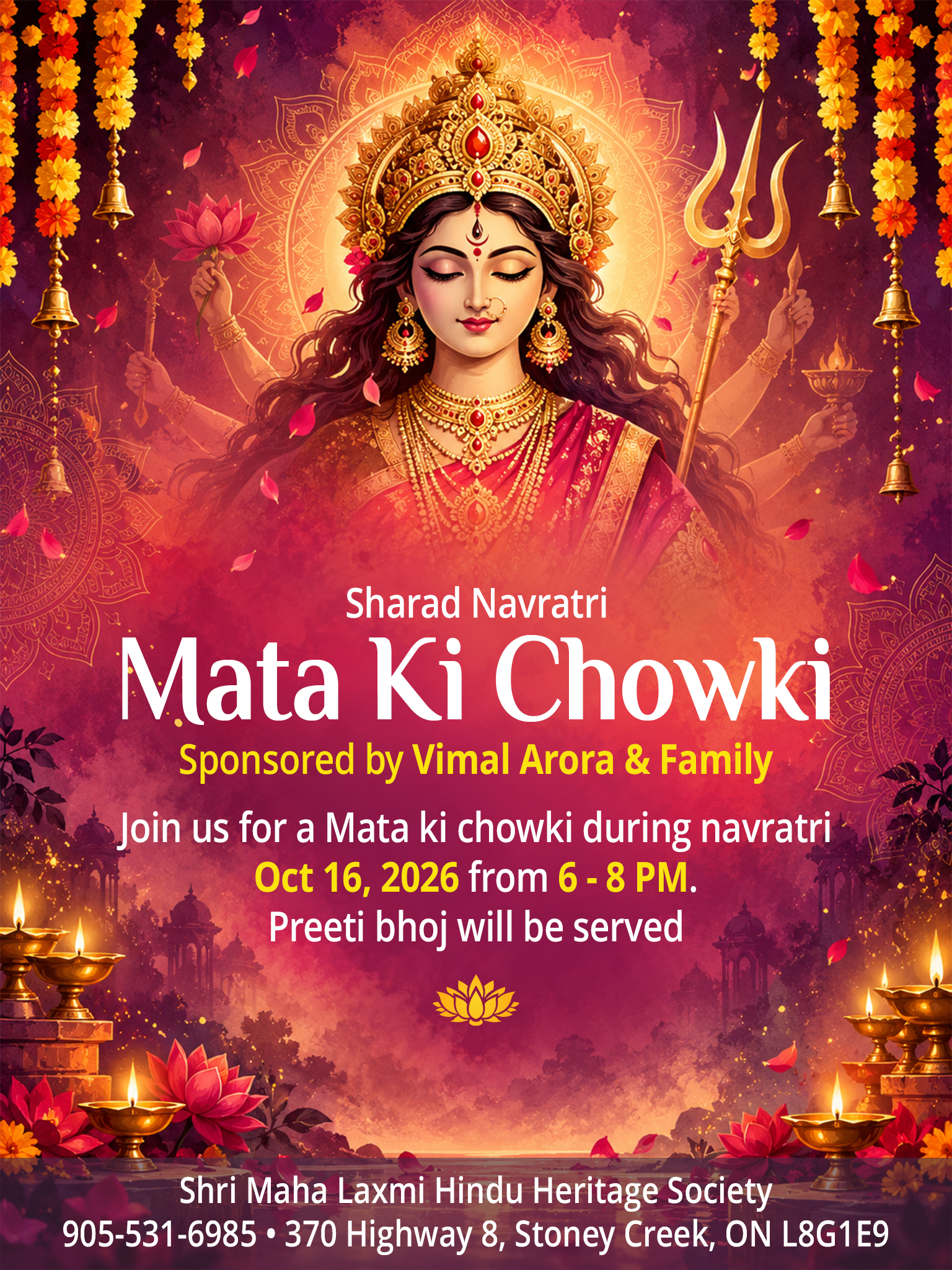 2026 Navratri Chowki Oct 16